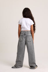 Ripped Knee Wide Leg Gray Jeans